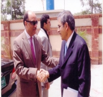 Chief NPO Welcoming Mr. Shahab Khwaja, Secretary Ministry of Industries and Production in NPO Office